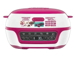 Robot de cozinha confeiteiro Tefal Cake Factory Délices 1100W branco/framboesa com 5 programas e formas CreaBake incluídas