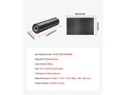 Rolo de filme plástico resistente SucceBuy de 6 mil, 10 x 100 pés, filme frente e verso preto e branco
