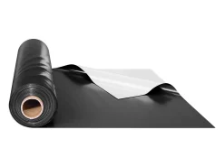 Rolo de filme plástico resistente SucceBuy de 6 mil, 10 x 100 pés, filme frente e verso preto e branco
