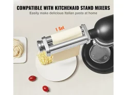 Rolo de Massa SucceBuy Acessório para Massa para Misturador KitchenAid, Rolo em Folha de Aço Inoxidável