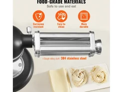 Rolo de Massa SucceBuy Acessório para Massa para Misturador KitchenAid, Rolo em Folha de Aço Inoxidável