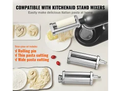 Rolo de Massa SucceBuy Pacote de 3 Acessórios para Massa para Misturador KitchenAid Conjunto de Cortamassa com Rolos