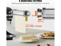 Rolo de Massa SucceBuy Pacote de 3 Acessórios para Massa para Misturador KitchenAid Conjunto de Cortamassa com Rolos