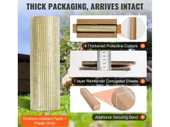 Rolo de Tela Galvanizada SucceBuy, 91,4 cm x 30,5 m, Tela para Galinheiro Calibre 19, para Cercas de Galinheiro