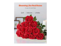 Rosa Artificial SucceBuy Flores Artificiais 508 mm Buquês de Flores Artificiais, Aparência Realista com Cabeça de Rosa 70 mm Vermelho, Lote de 500