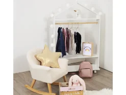 Roupa Infantil Burro com Rodas Melamina 81 cm Branco