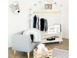 Roupa Infantil Burro com Rodas Melamina 81 cm Branco