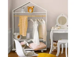 Roupa Infantil Burro com Rodas Melamina 81 cm Branco