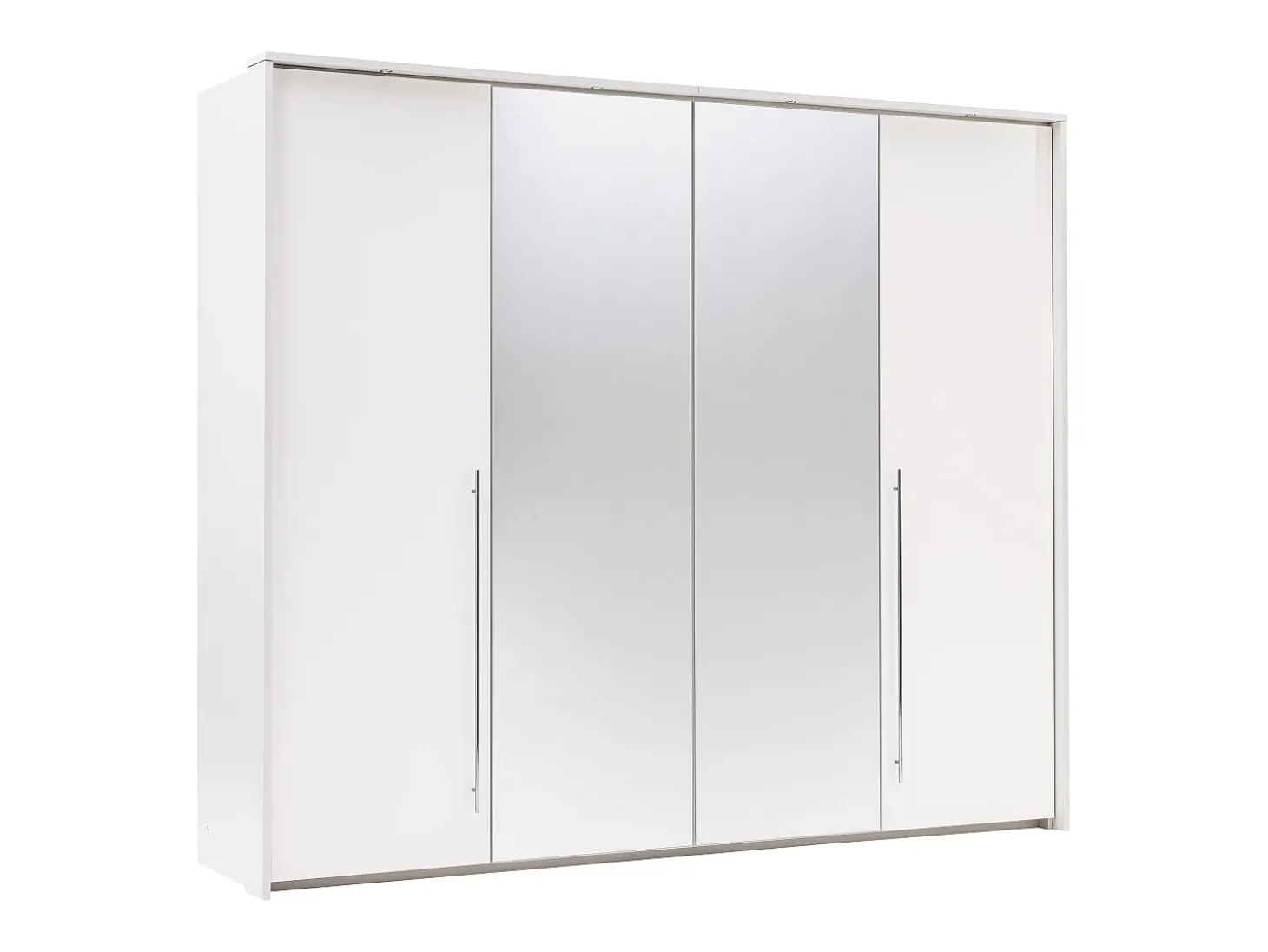 Roupeiro 2 portas com espelho e LEDs C255 cm cor branca INGINA