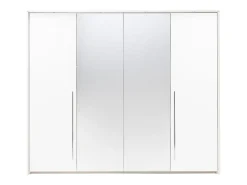 Roupeiro 2 portas com espelho e LEDs C255 cm cor branca INGINA