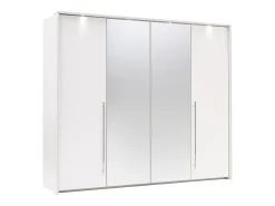 Roupeiro 2 portas com espelho e LEDs C255 cm cor branca INGINA