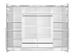 Roupeiro 2 portas com espelho e LEDs C255 cm cor branca INGINA
