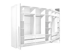 Roupeiro 2 portas com espelho e LEDs C255 cm cor branca INGINA