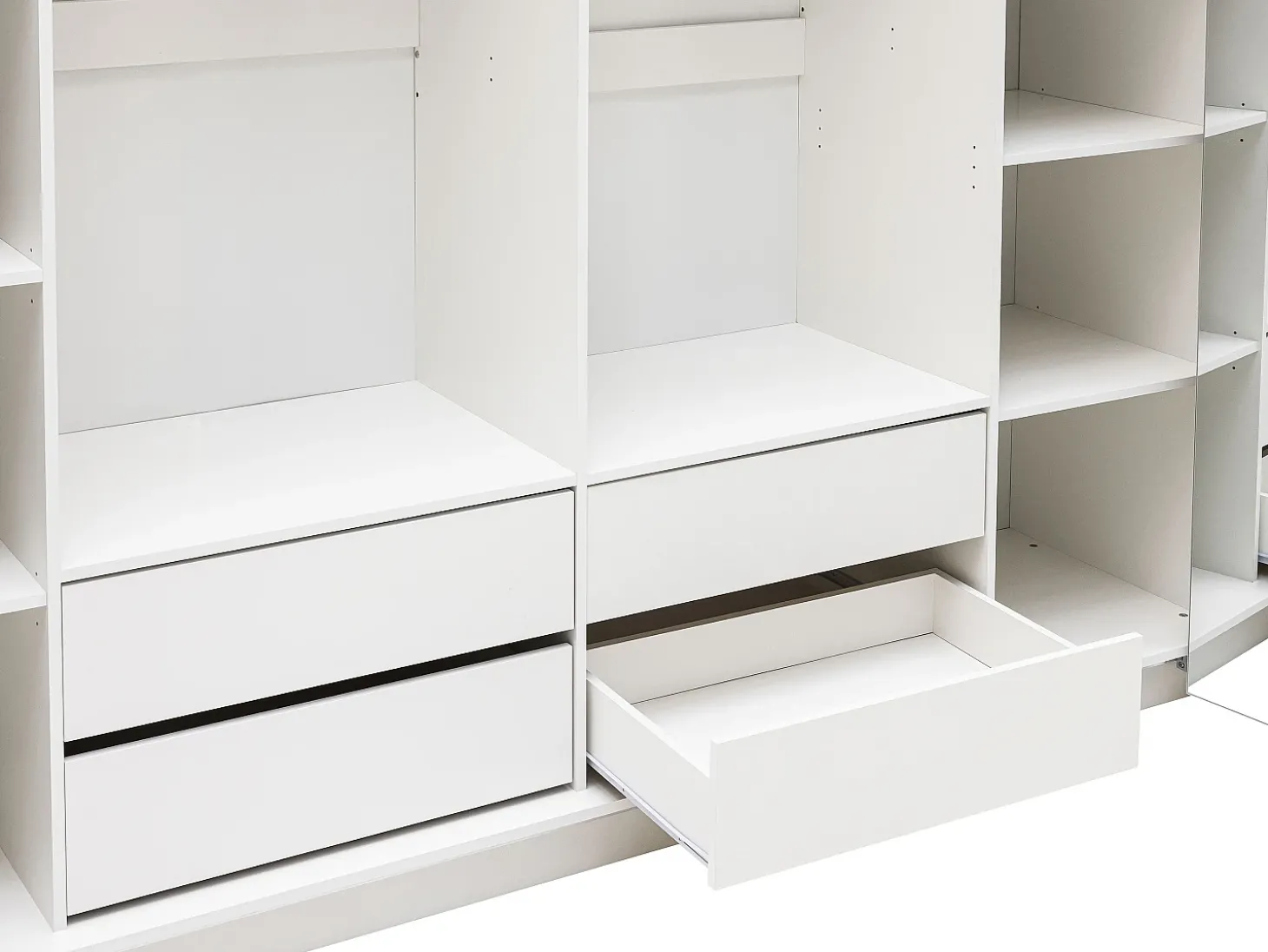 Roupeiro 2 portas com espelho e LEDs C255 cm cor branca INGINA