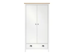Roupeiro 2 portas Hill 89x50x170 cm pinho maciço branco