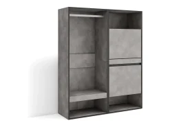 Roupeiro aberto, 120x35x145cm, Para quarto, dormitório, Sapateira, Cimento