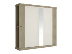 Roupeiro ADALRIK 2 portas de correr L231 cm Carvalho e marfim