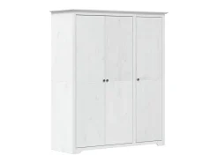 Roupeiro BODO 146x53,5x173 cm madeira de pinho maciça branco