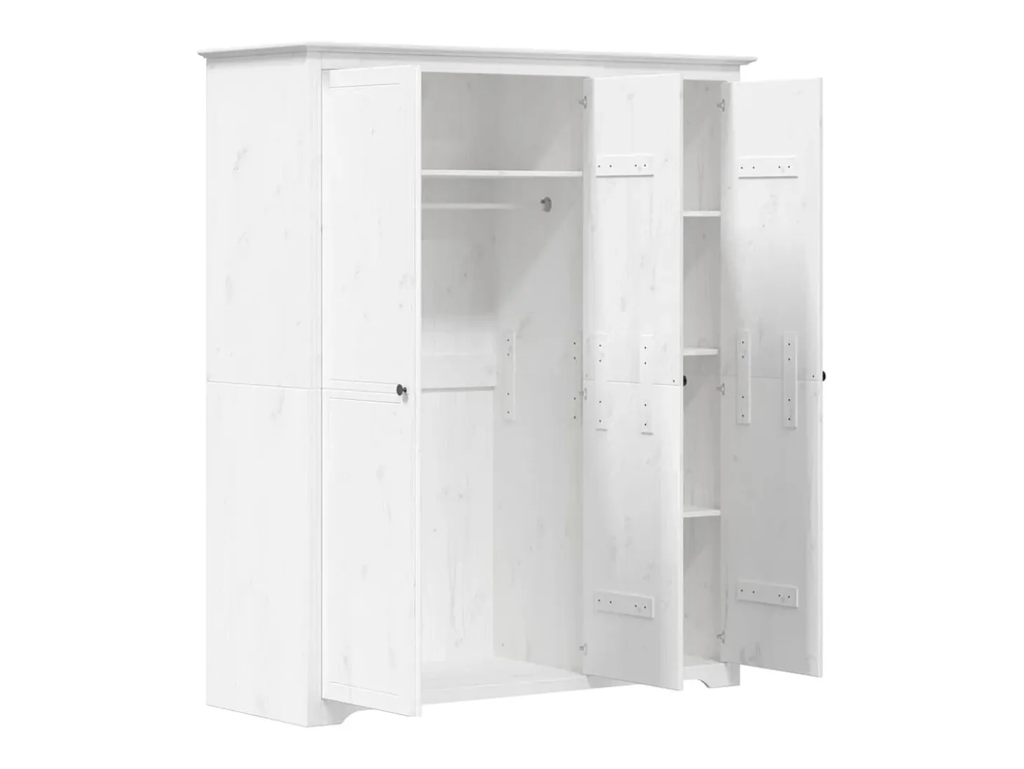 Roupeiro BODO 146x53,5x173 cm madeira de pinho maciça branco