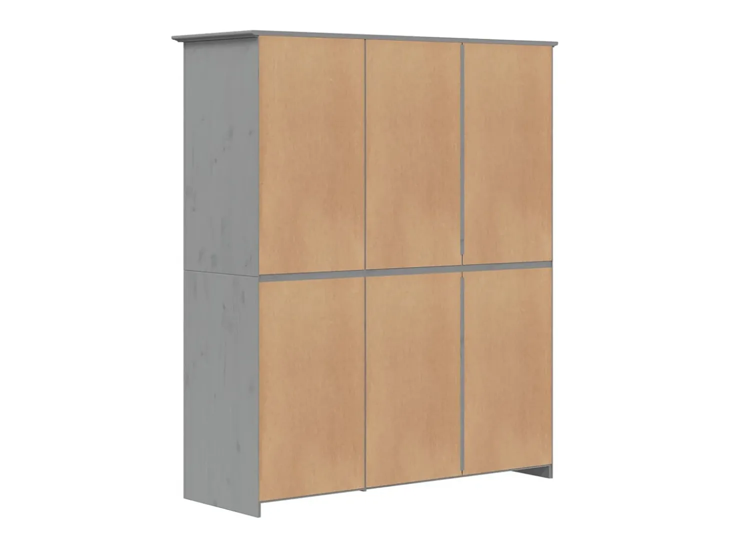 Roupeiro BODO 146x53,5x173 cm madeira de pinho maciça cinzento