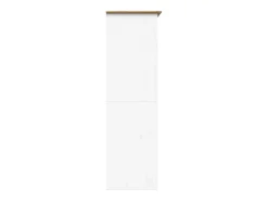 Roupeiro BODO 99x53,5x173 cm pinho maciço branco e castanho
