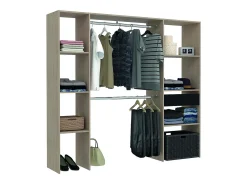 Roupeiro Bois 6 Prateleiras 1 Gaveta 2 Cabides ELYSEE 198x40x180 cm