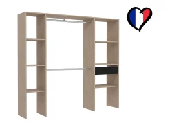 Roupeiro Bois 6 Prateleiras 1 Gaveta 2 Cabides ELYSEE 198x40x180 cm