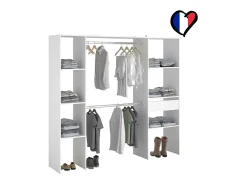Roupeiro Branco 198x40x180 com Prateleiras, Cabideiros, Gaveta - ELYSEE
