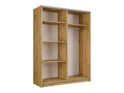 roupeiro com 2 portas de correr com espelho L150 cm cores natural e preto - CALELA