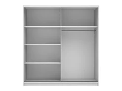 Roupeiro com 2 portas de correr – Com espelhos – L200 cm – Cor: Branco - ALVARENO