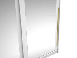 Roupeiro com 2 portas de correr – Com espelhos – L200 cm – Cor: Branco - ALVARENO