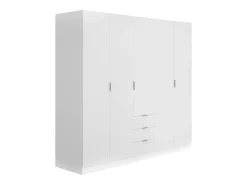 Roupeiro com 5 portas e 3 gavetas branco - LISTOWEL