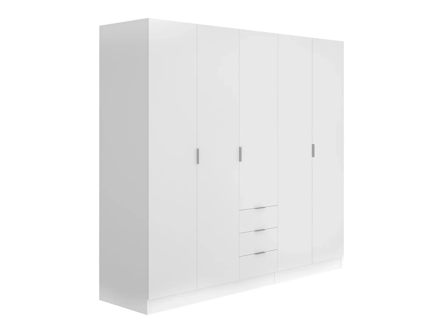 Roupeiro com 5 portas e 3 gavetas branco - LISTOWEL