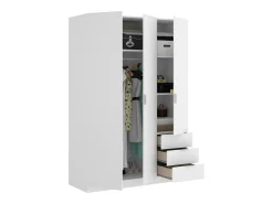 Roupeiro com 3 portas e 3 gavetas cor branca - LISTOWEL