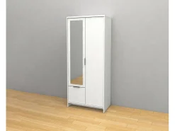 Roupeiro com Espelho DN 2 Portas Branco 190x80x50cm