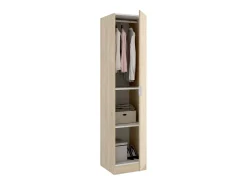Roupeiro Dbusat, Cabideiro para quarto, Roupeiro com 1 porta única, 41x52h184 cm, Carvalho