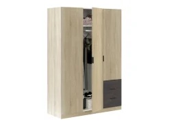 Roupeiro de baixo custo 3 portas 3 gavetas