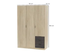 Roupeiro de baixo custo 3 portas 3 gavetas