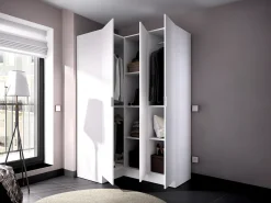 Roupeiro de canto 3 portas C132 cm branco - LISTOWEL