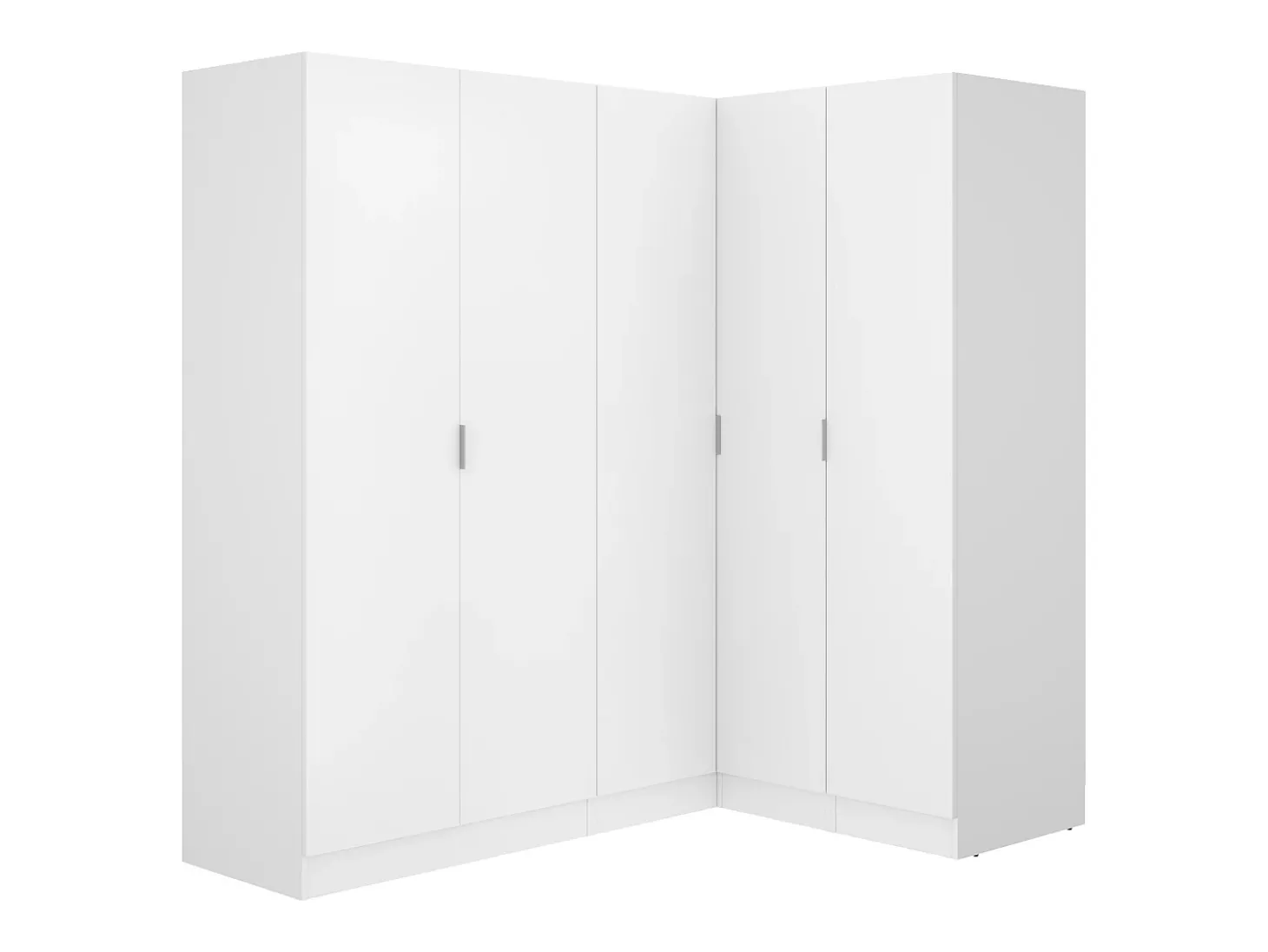 Roupeiro de canto com 5 portas C173 cm branco - LISTOWEL