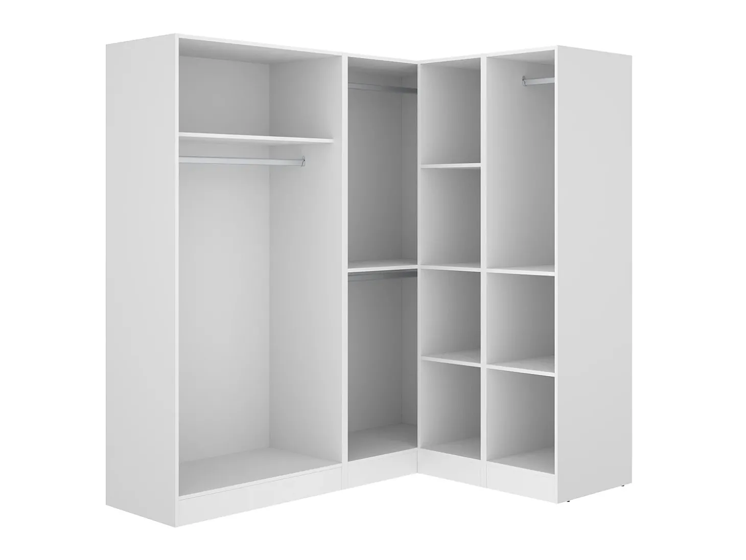 Roupeiro de canto com 5 portas C173 cm branco - LISTOWEL