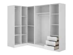 Roupeiro de canto com 6 portas e 3 gavetas C213 cm branco - LISTOWEL