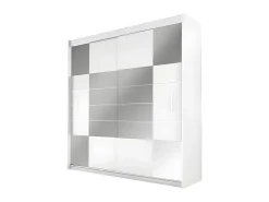 Roupeiro de correr ROVINJA com 2 portas e espelho, 203 cm de largura, branco