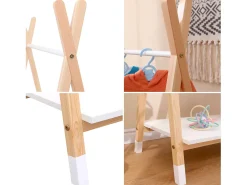 Roupeiro de madeira e branco para crianças LOU