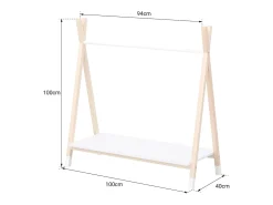 Roupeiro de madeira e branco para crianças LOU