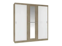 Roupeiro DIDDA 3 portas de correr L205 cm natural e beige