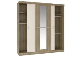 Roupeiro DIDDA 3 portas de correr L205 cm natural e beige