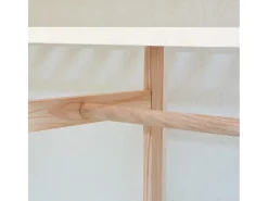 Roupeiro em tecido e madeira de pinho 110x40x170 cm