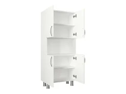 Roupeiro grande multiusos Dgrazian, Armário multifuncional, Sapateira, Roupeiro, 60x30h140 cm, Branco