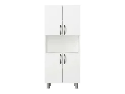 Roupeiro grande multiusos Dgrazian, Armário multifuncional, Sapateira, Roupeiro, 60x30h140 cm, Branco
